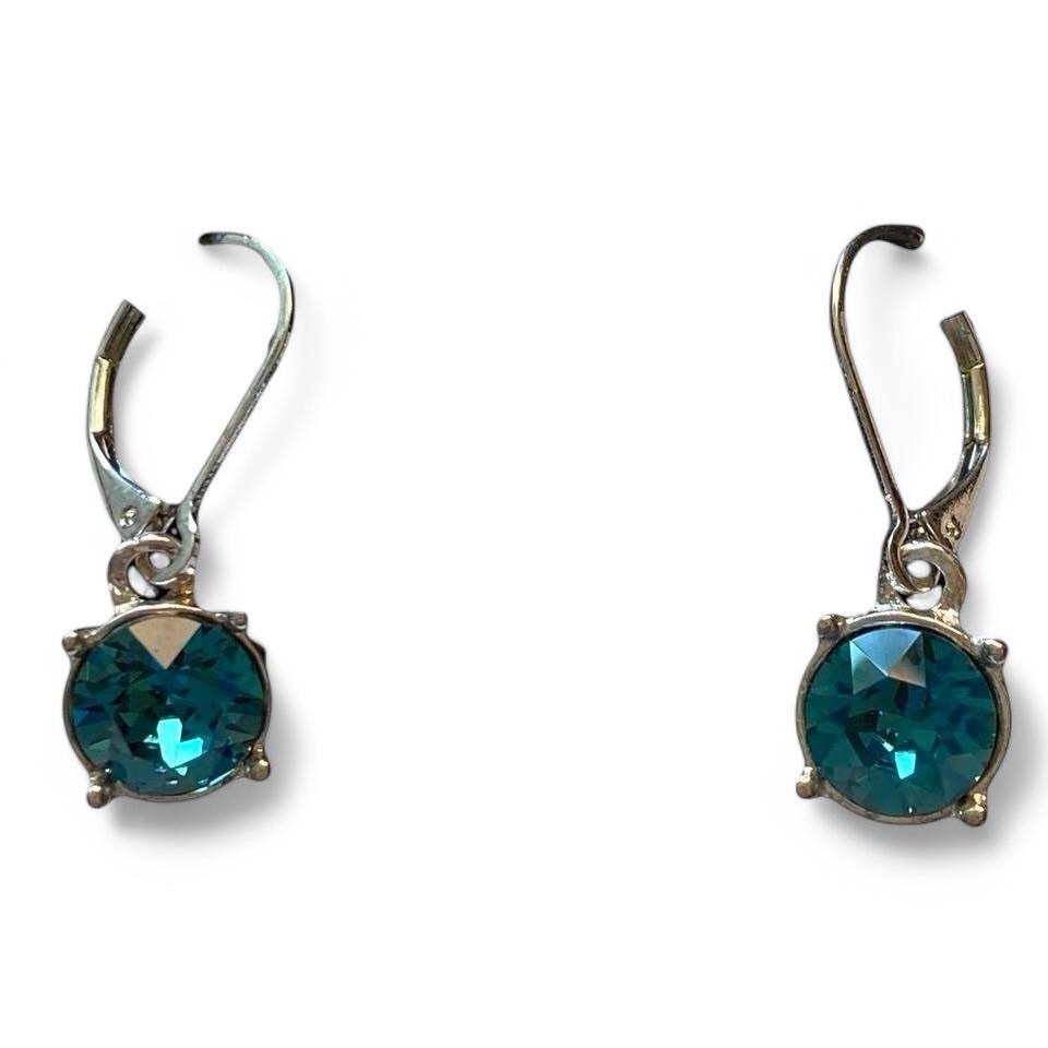 Silver And Blue Drop Earrings 10$